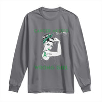 Liver Cancer Warrior Unbreakable Gift Long Sleeve Shirt Cancer Messed With The Wrong Girl