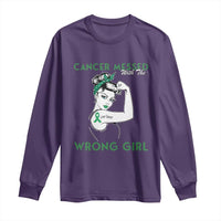 Liver Cancer Warrior Unbreakable Gift Long Sleeve Shirt Cancer Messed With The Wrong Girl