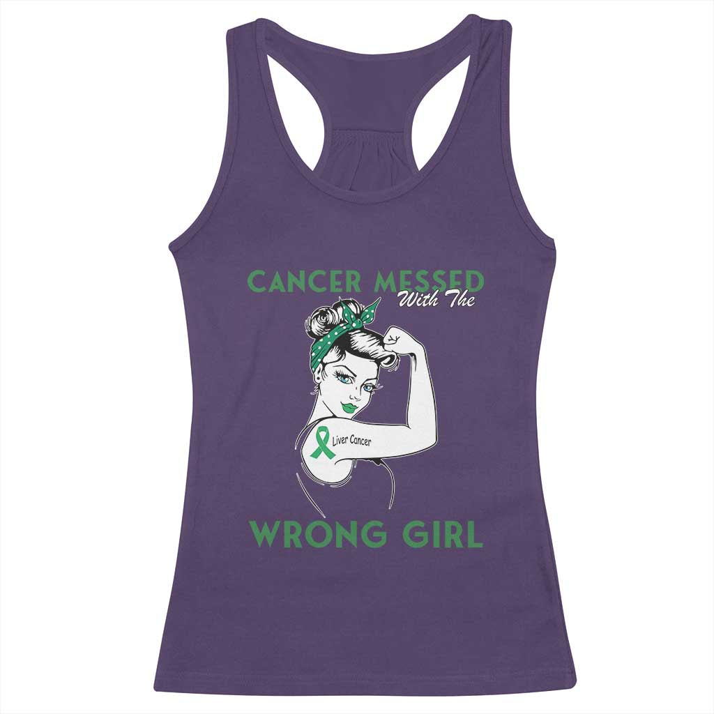 Liver Cancer Warrior Unbreakable Gift Racerback Tank Top Cancer Messed With The Wrong Girl