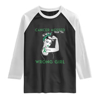 Liver Cancer Warrior Unbreakable Gift Raglan Shirt Cancer Messed With The Wrong Girl