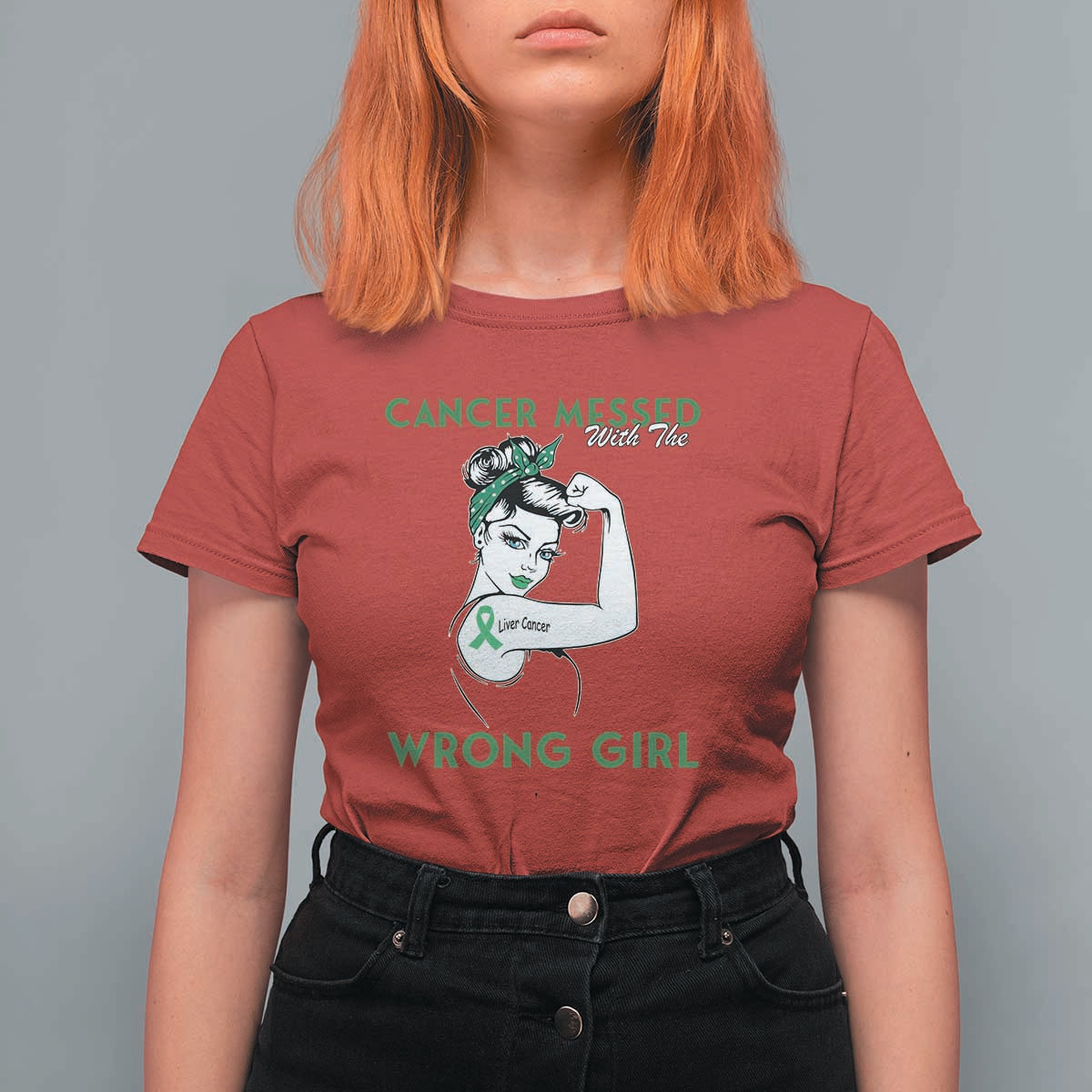Liver Cancer Warrior Unbreakable Gift T Shirt For Women Cancer Messed With The Wrong Girl
