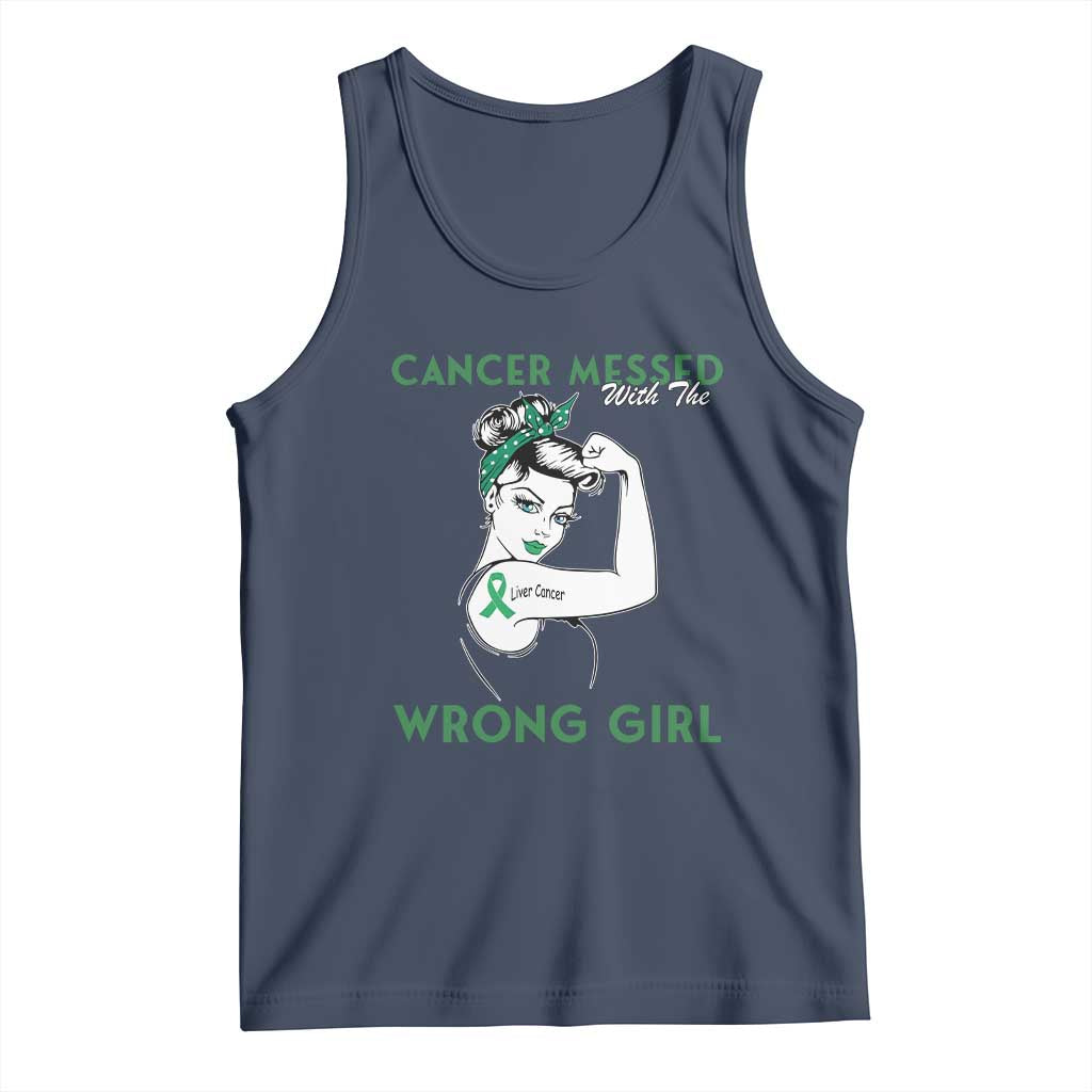Liver Cancer Warrior Unbreakable Gift Tank Top Cancer Messed With The Wrong Girl
