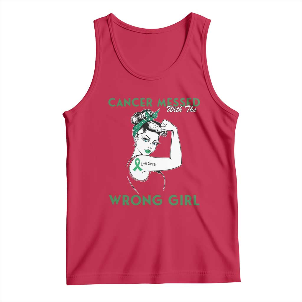 Liver Cancer Warrior Unbreakable Gift Tank Top Cancer Messed With The Wrong Girl