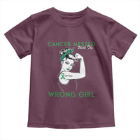 Liver Cancer Warrior Unbreakable Gift Toddler T Shirt Cancer Messed With The Wrong Girl