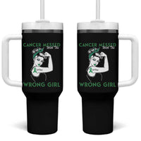 Liver Cancer Warrior Unbreakable Gift Tumbler With Handle Cancer Messed With The Wrong Girl