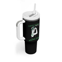 Liver Cancer Warrior Unbreakable Gift Tumbler With Handle Cancer Messed With The Wrong Girl