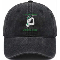 Liver Cancer Warrior Unbreakable Gift Washed Cotton Baseball Cap Cancer Messed With The Wrong Girl