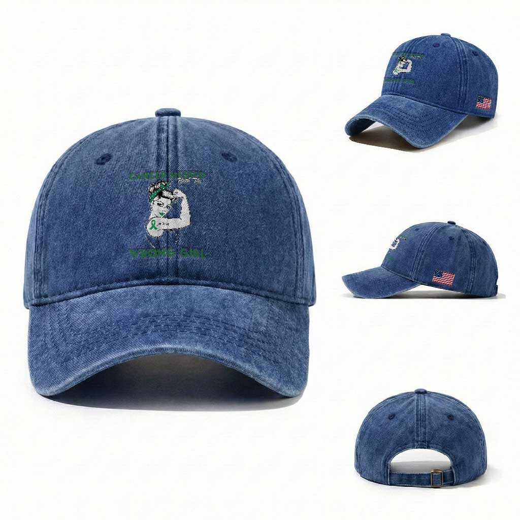 Liver Cancer Warrior Unbreakable Gift Washed Cotton Baseball Cap Cancer Messed With The Wrong Girl