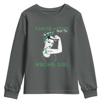 Liver Cancer Warrior Unbreakable Gift Youth Sweatshirt Cancer Messed With The Wrong Girl