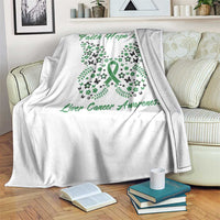 Faith Hope Love Liver Cancer Awareness Throw Blanket Butterfly Ribbon Floral Gift