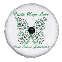 Faith Hope Love Liver Cancer Awareness Spare Tire Cover Butterfly Ribbon Floral Gift