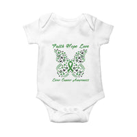Faith Hope Love Liver Cancer Awareness Baby Onesie Butterfly Ribbon Floral Gift