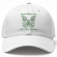 Faith Hope Love Liver Cancer Awareness Baseball Cap Butterfly Ribbon Floral Gift