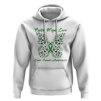 Faith Hope Love Liver Cancer Awareness Hoodie Butterfly Ribbon Floral Gift