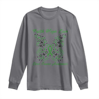Faith Hope Love Liver Cancer Awareness Long Sleeve Shirt Butterfly Ribbon Floral Gift