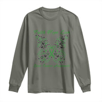 Faith Hope Love Liver Cancer Awareness Long Sleeve Shirt Butterfly Ribbon Floral Gift