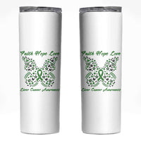 Faith Hope Love Liver Cancer Awareness Skinny Tumbler Butterfly Ribbon Floral Gift
