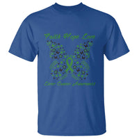 Faith Hope Love Liver Cancer Awareness T Shirt Butterfly Ribbon Floral Gift