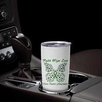 Faith Hope Love Liver Cancer Awareness Tumbler Cup Butterfly Ribbon Floral Gift