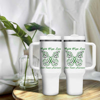Faith Hope Love Liver Cancer Awareness Tumbler With Handle Butterfly Ribbon Floral Gift