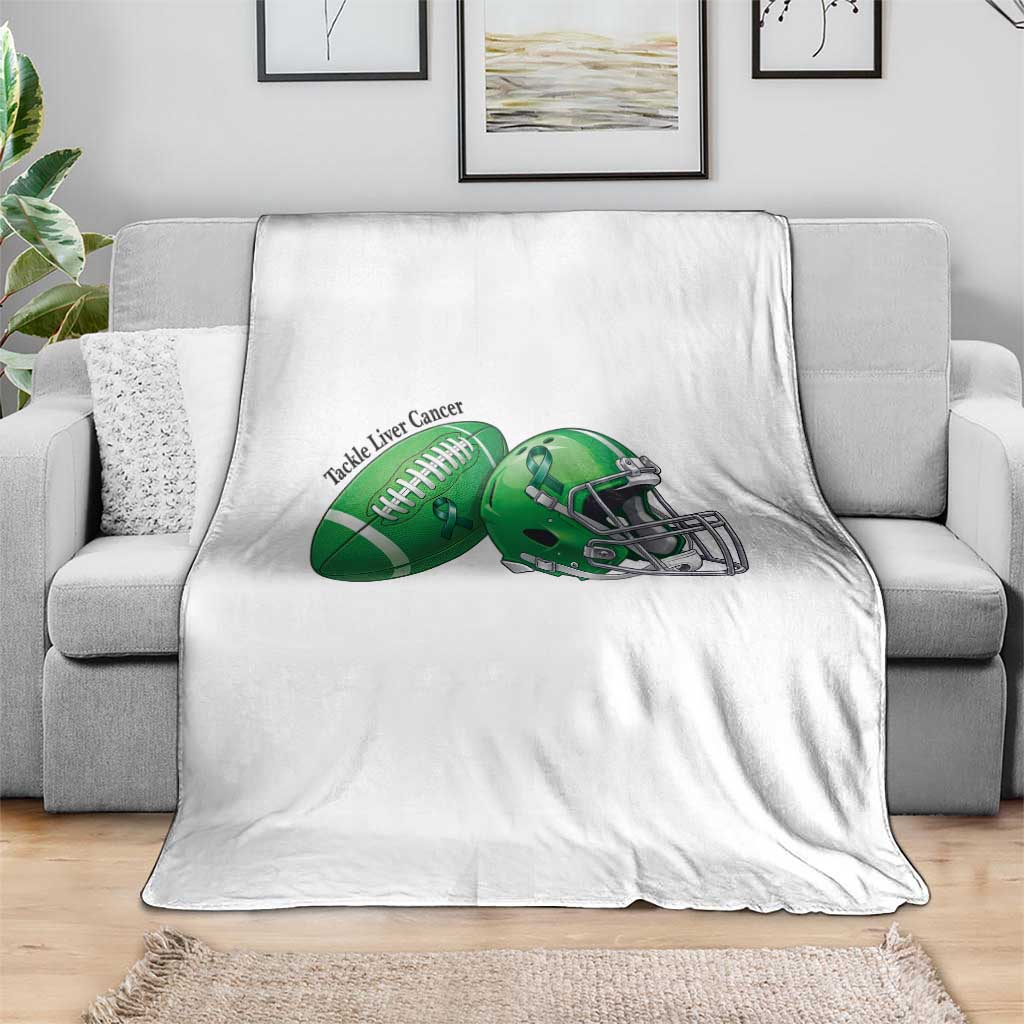 Liver Cancer Support Gift Throw Blanket October Tackle Cancer Football