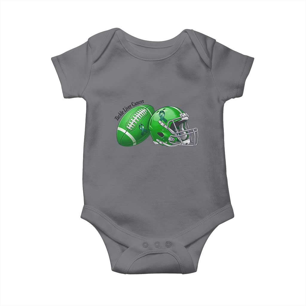 Liver Cancer Support Gift Baby Onesie October Tackle Cancer Football