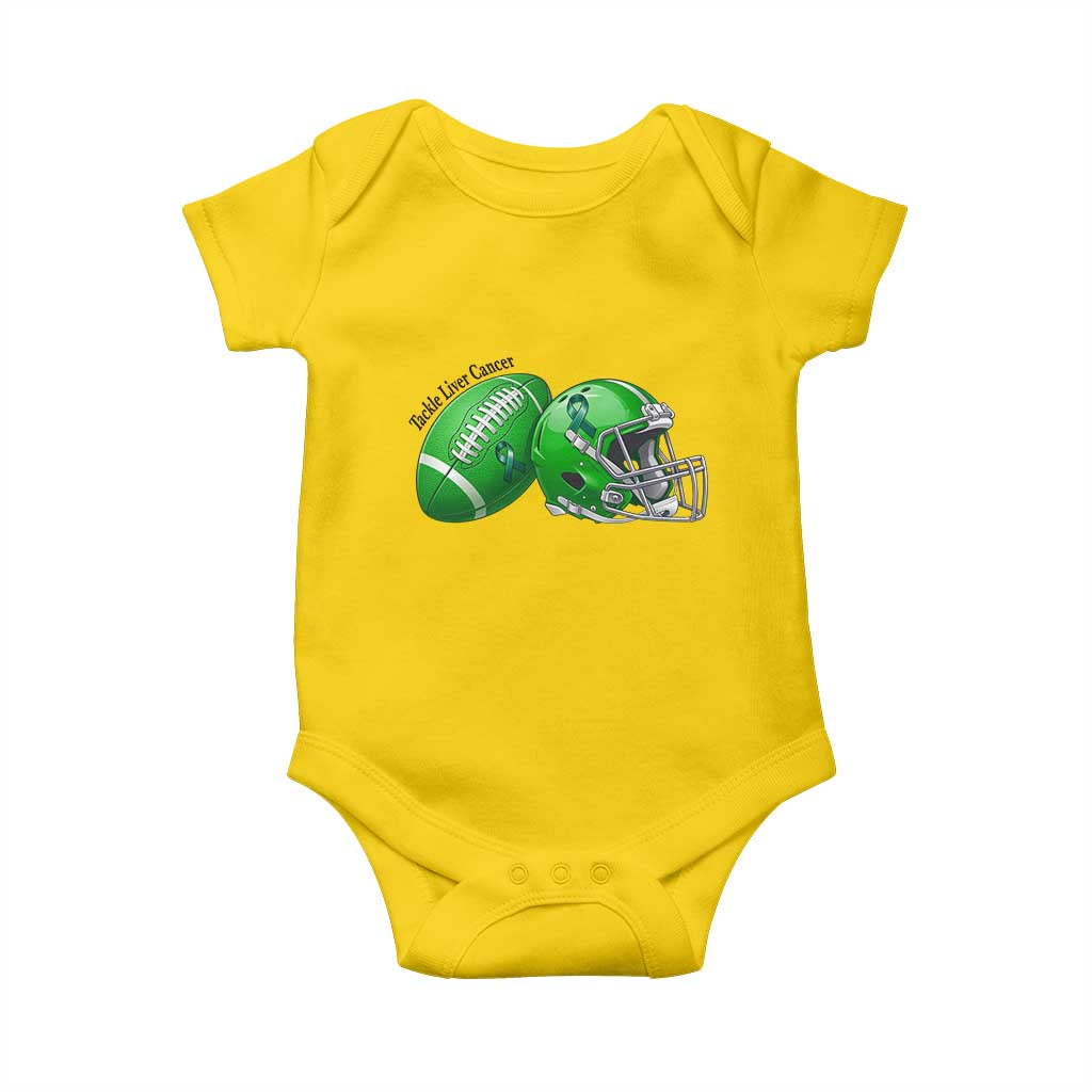 Liver Cancer Support Gift Baby Onesie October Tackle Cancer Football