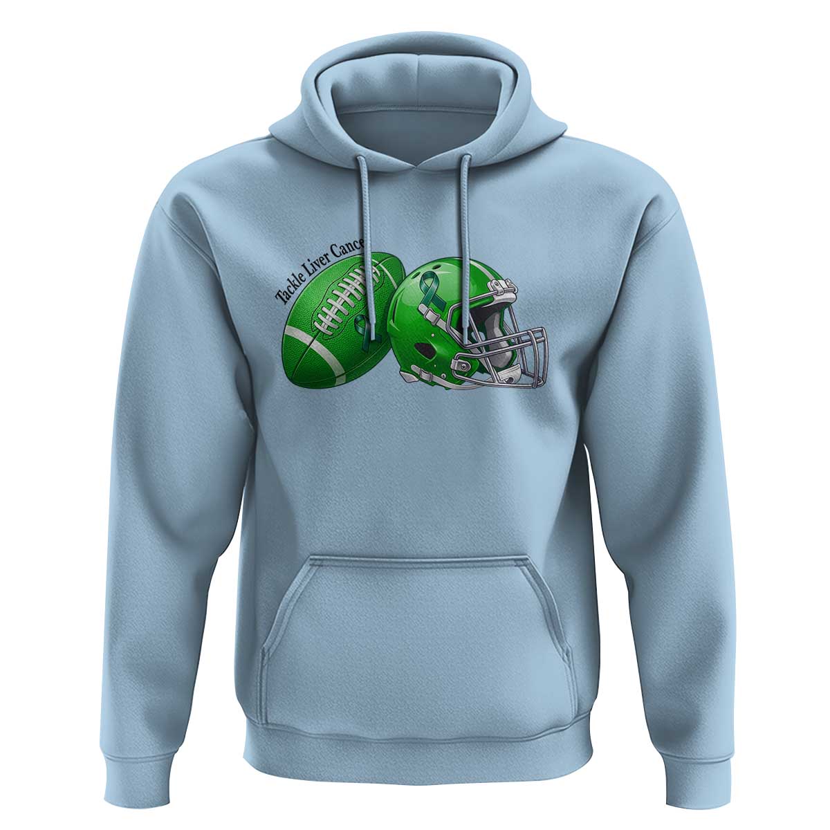 Liver Cancer Support Gift Hoodie October Tackle Cancer Football