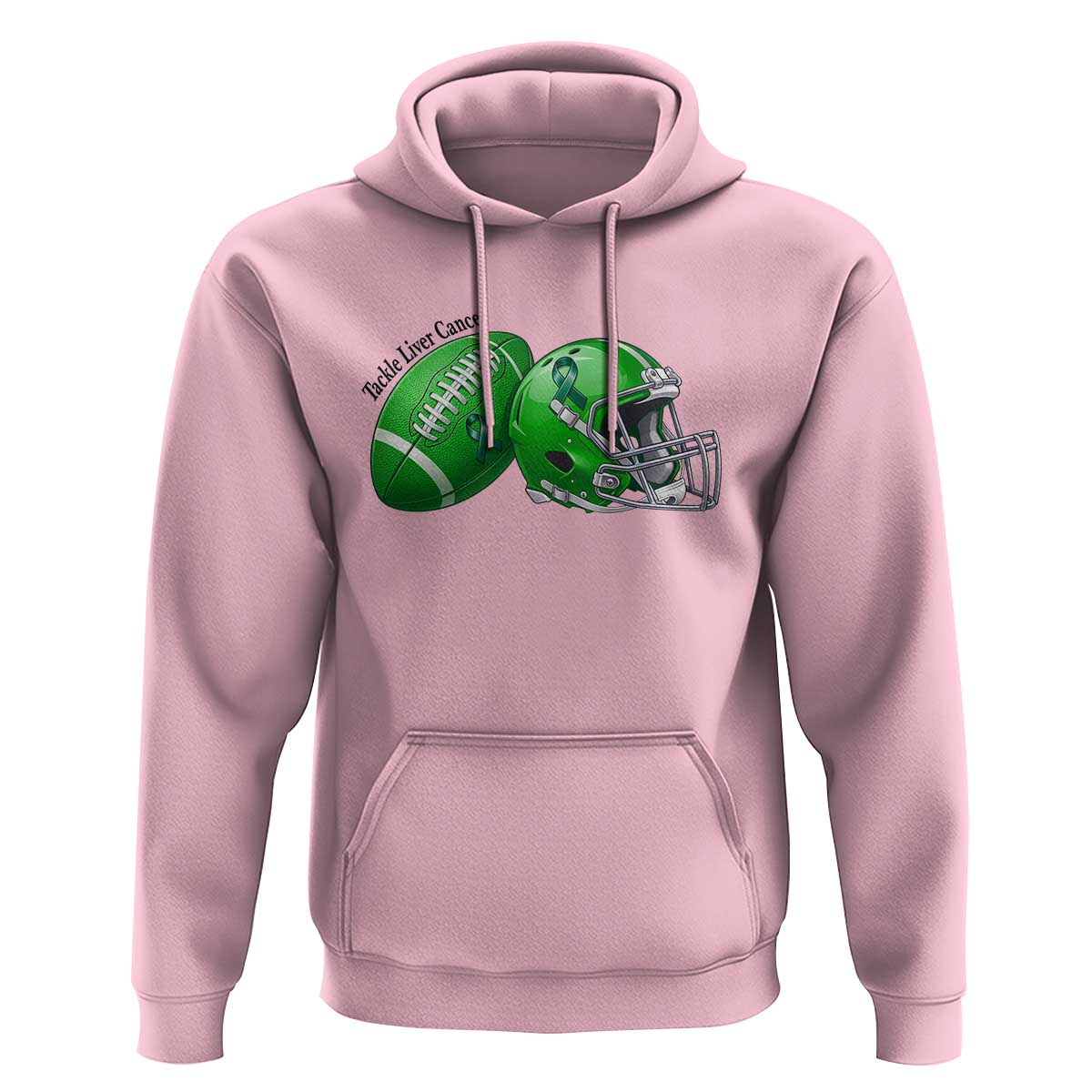 Liver Cancer Support Gift Hoodie October Tackle Cancer Football
