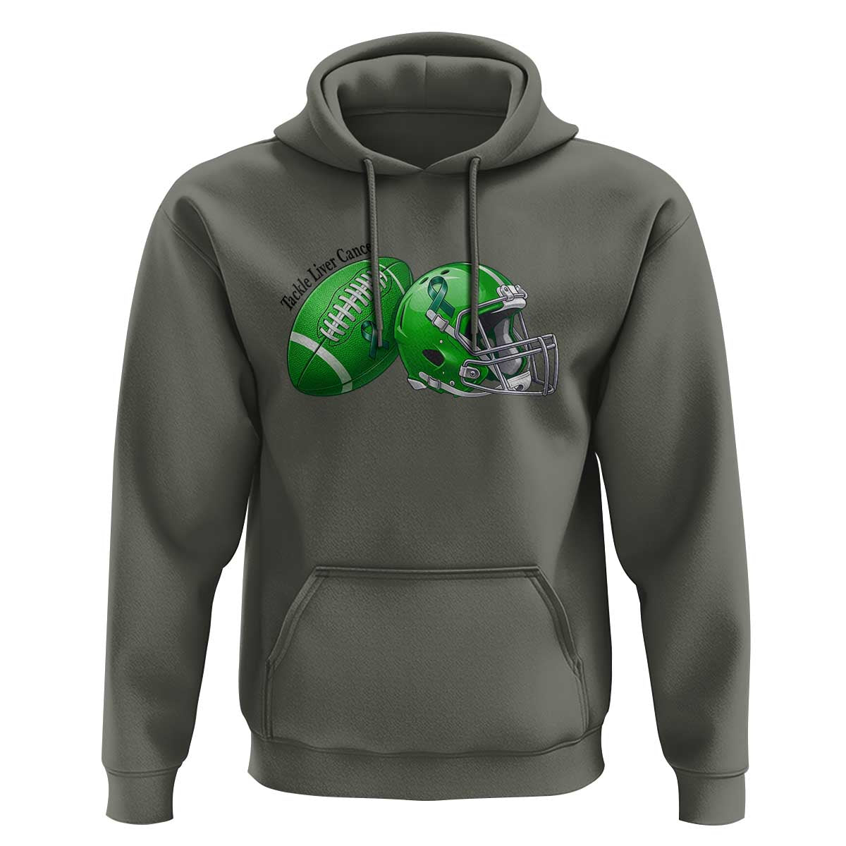 Liver Cancer Support Gift Hoodie October Tackle Cancer Football