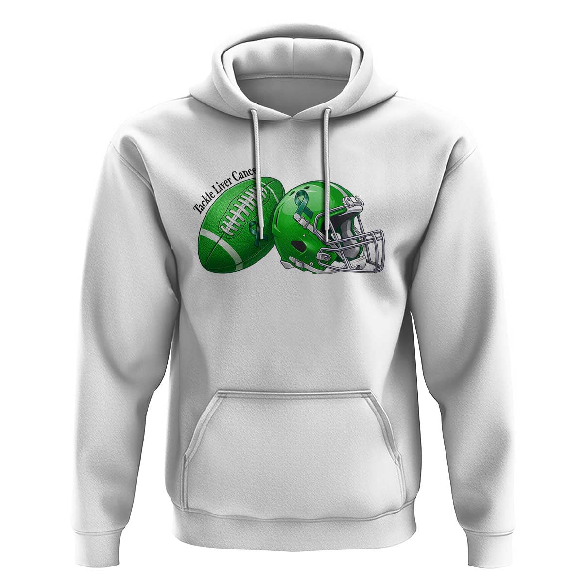 Liver Cancer Support Gift Hoodie October Tackle Cancer Football