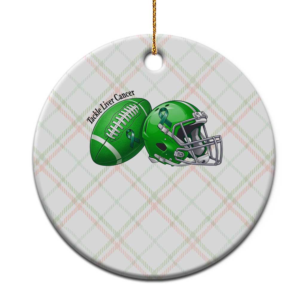 Liver Cancer Support Gift Ceramic Ornament October Tackle Cancer Football