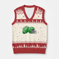 Liver Cancer Support Gift V-Neck Knit Sweater Vest October Tackle Cancer Football