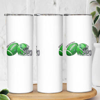 Liver Cancer Support Gift Skinny Tumbler October Tackle Cancer Football