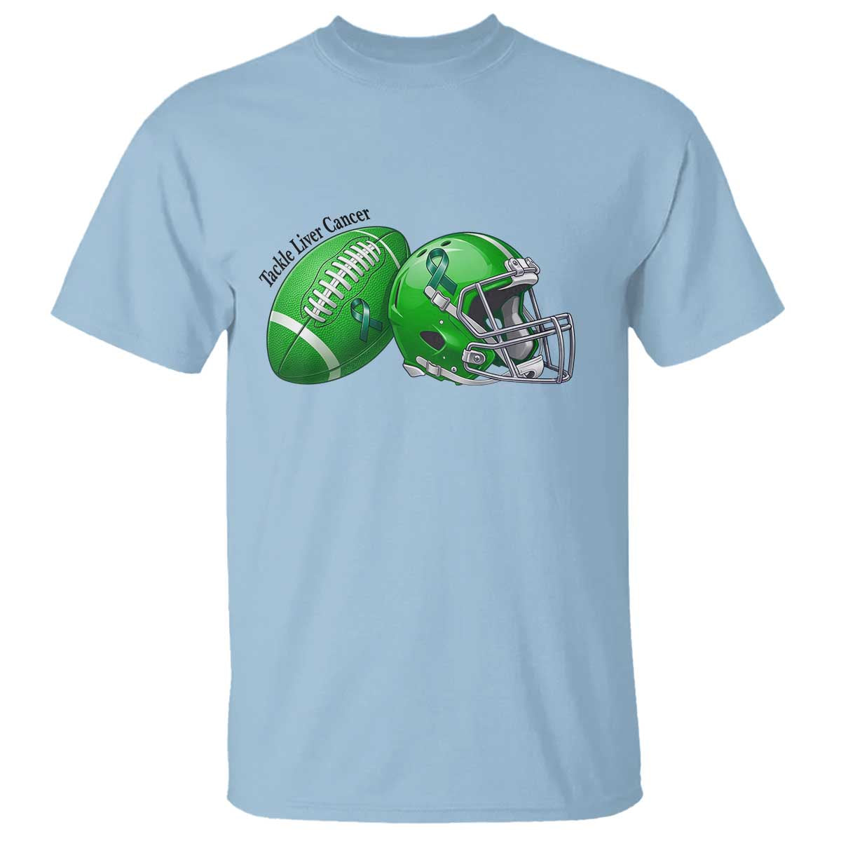 Liver Cancer Support Gift T Shirt October Tackle Cancer Football