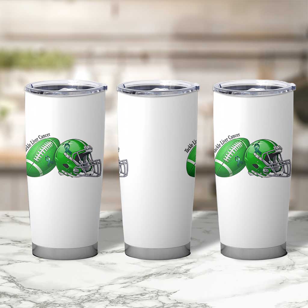 Liver Cancer Support Gift Tumbler Cup October Tackle Cancer Football