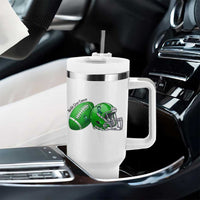 Liver Cancer Support Gift Tumbler With Handle October Tackle Cancer Football