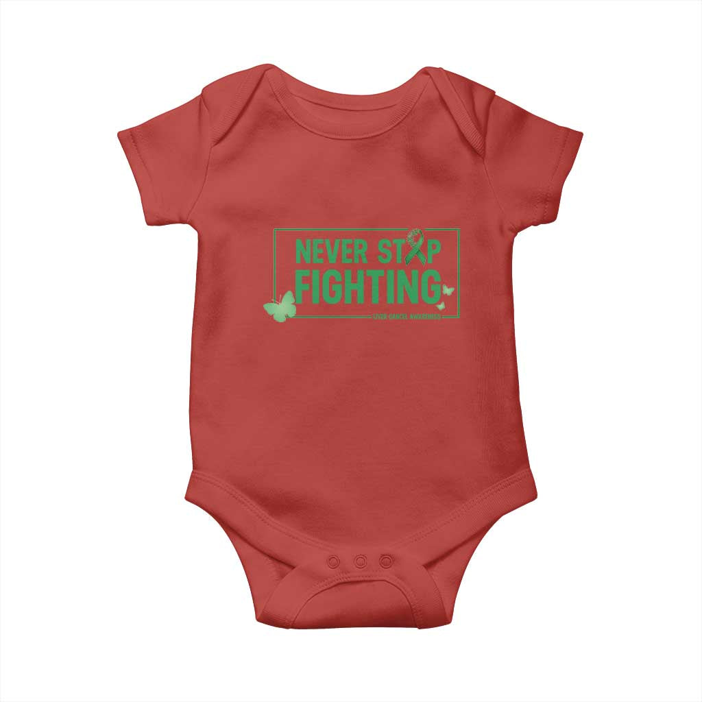 Liver Cancer Warrior Baby Onesie Never Stop Fighting Support Gift
