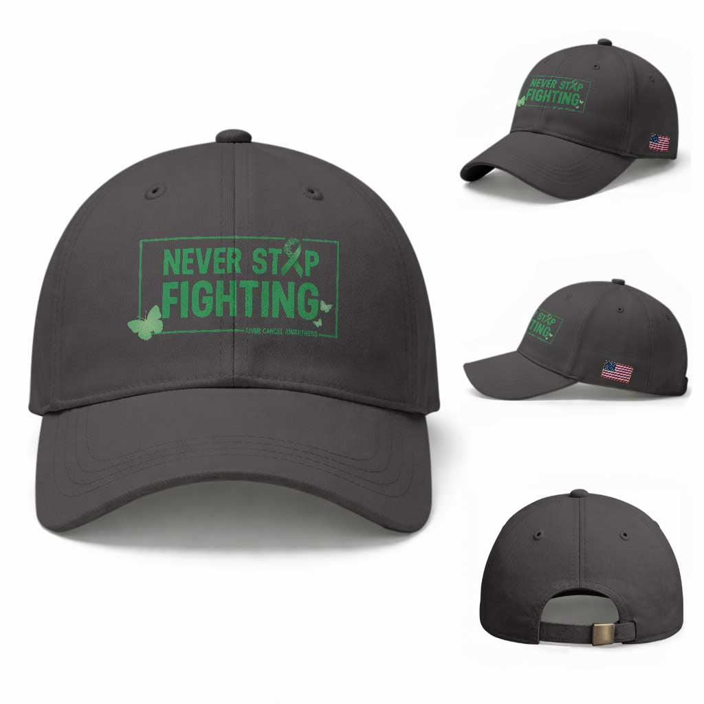 Liver Cancer Warrior Baseball Cap Never Stop Fighting Support Gift