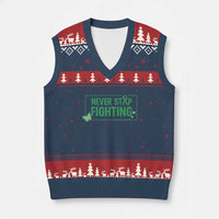 Liver Cancer Warrior V-Neck Knit Sweater Vest Never Stop Fighting Support Gift