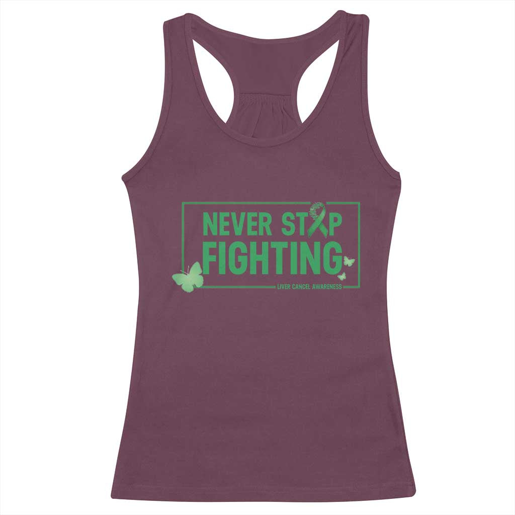 Liver Cancer Warrior Racerback Tank Top Never Stop Fighting Support Gift