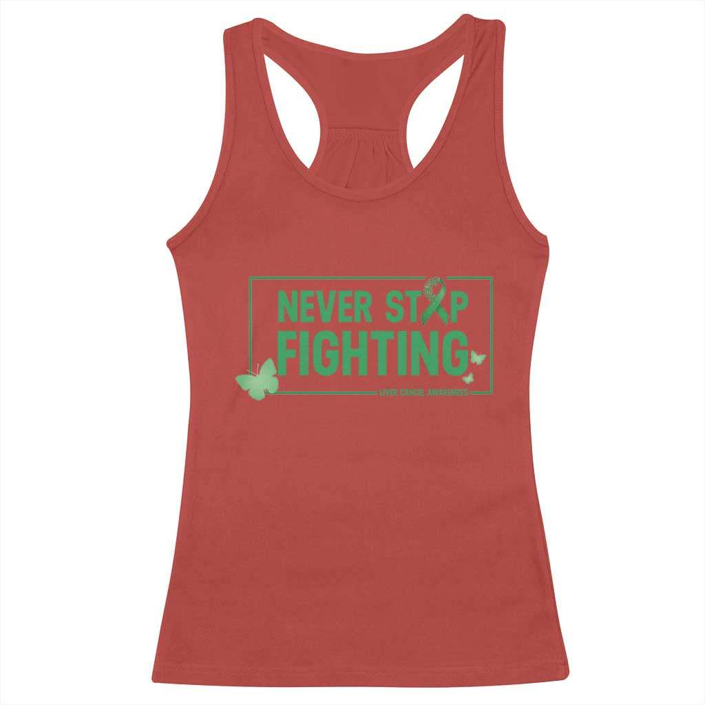 Liver Cancer Warrior Racerback Tank Top Never Stop Fighting Support Gift