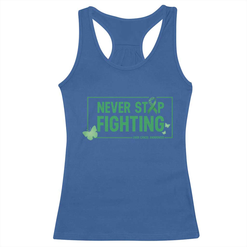 Liver Cancer Warrior Racerback Tank Top Never Stop Fighting Support Gift