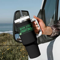 Liver Cancer Warrior Tumbler With Handle Never Stop Fighting Support Gift