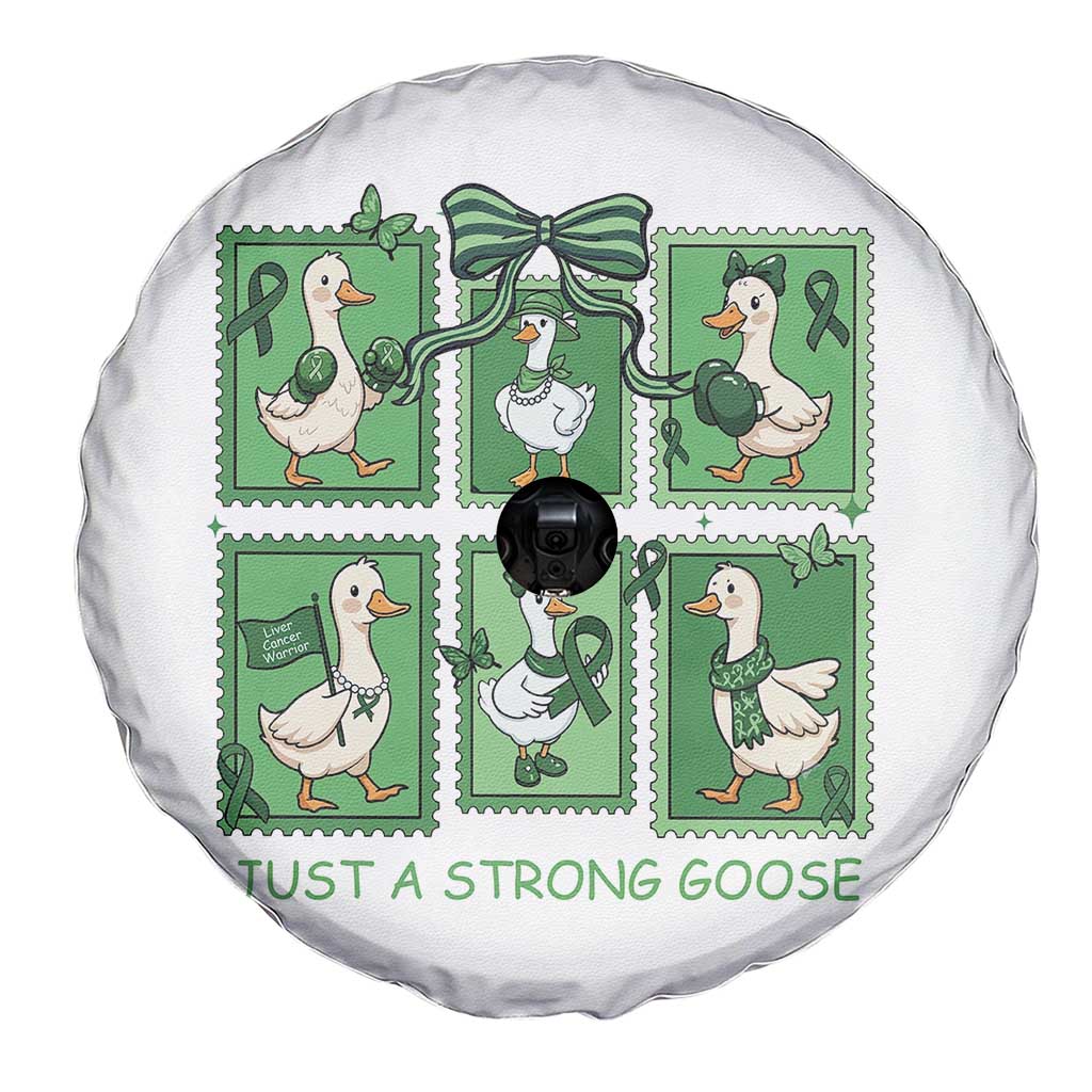 Funny Liver Cancer Warrior Support Gift Spare Tire Cover Just A Strong Goose