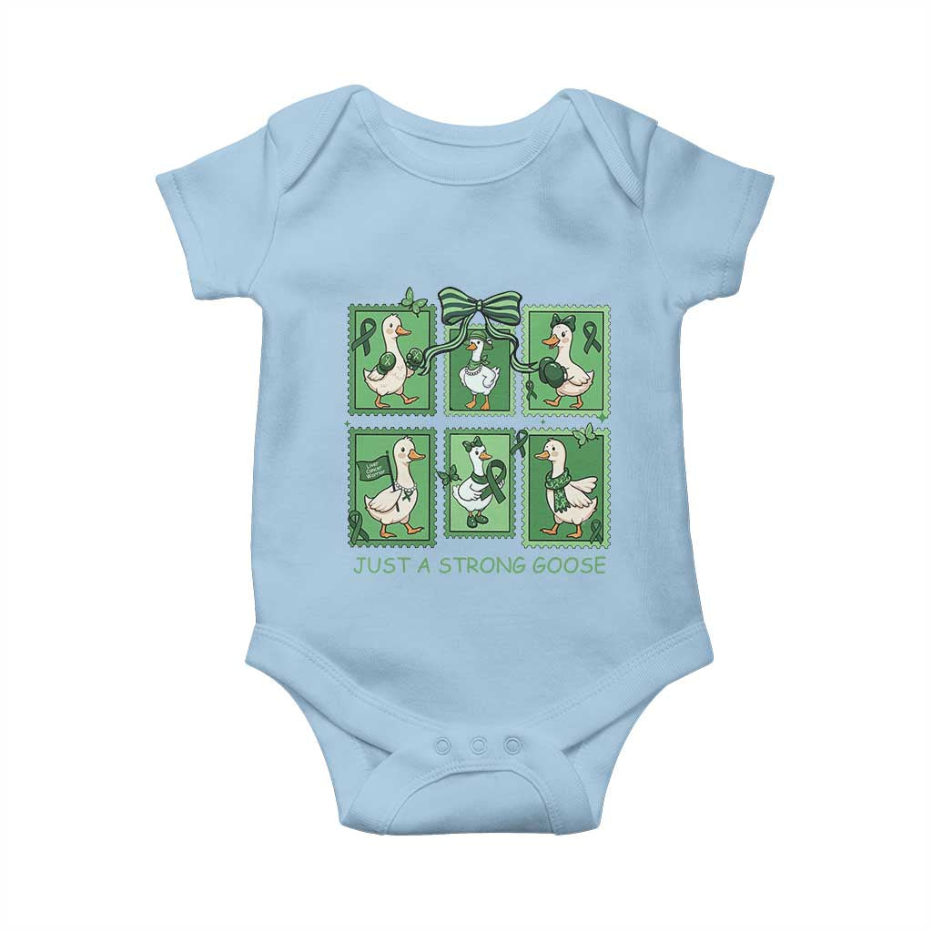 Funny Liver Cancer Warrior Support Gift Baby Onesie Just A Strong Goose