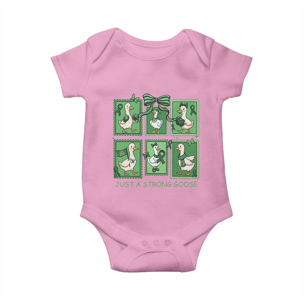 Funny Liver Cancer Warrior Support Gift Baby Onesie Just A Strong Goose