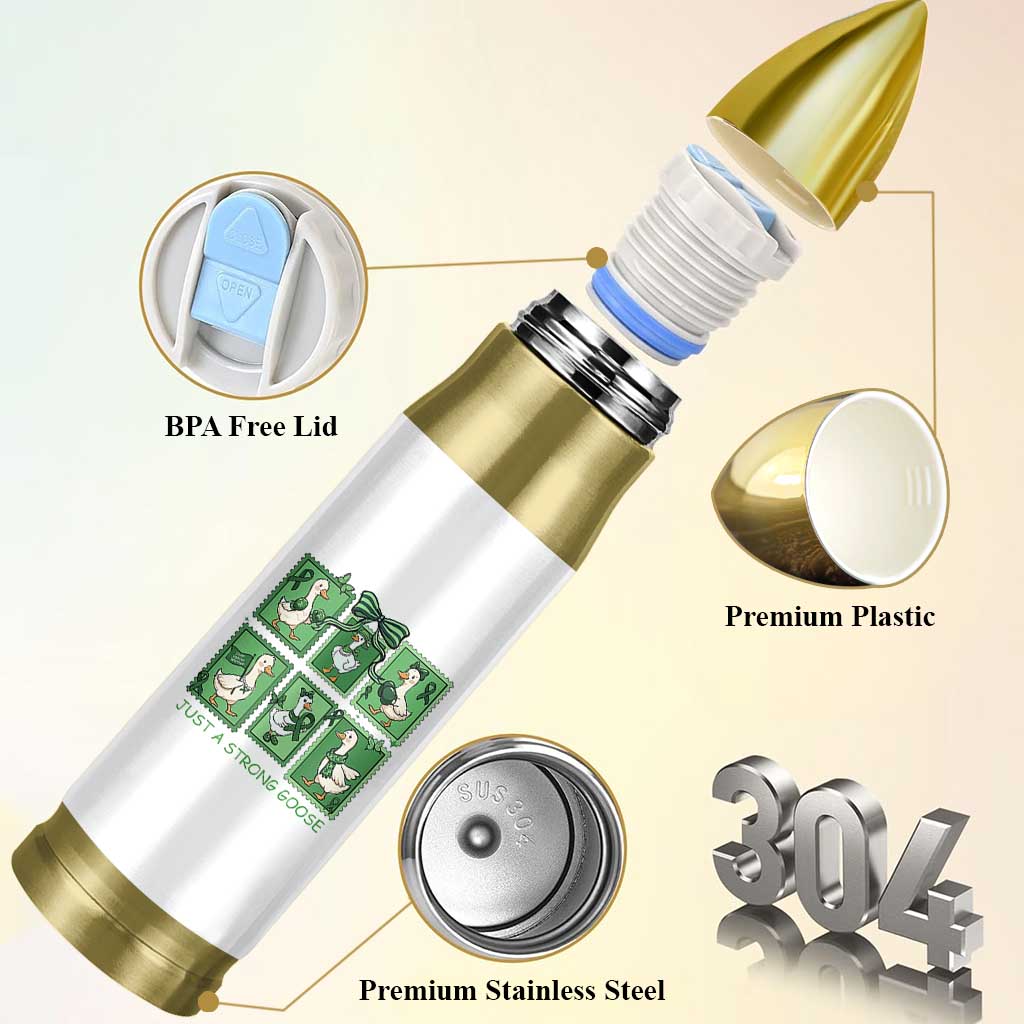 Funny Liver Cancer Warrior Support Gift Bullet Tumbler Just A Strong Goose