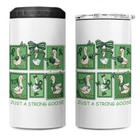 Funny Liver Cancer Warrior Support Gift 4 in 1 Can Cooler Tumbler Just A Strong Goose