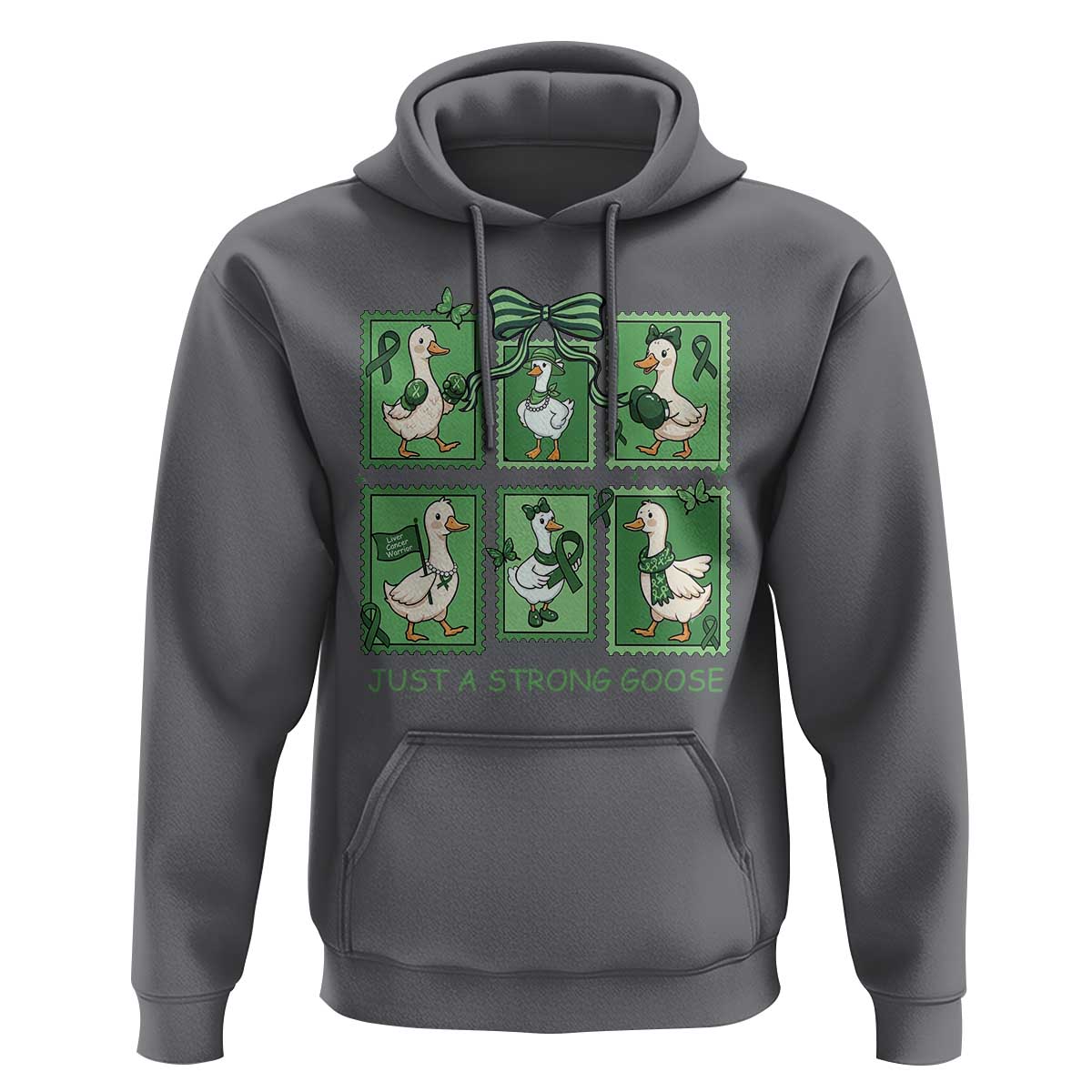 Funny Liver Cancer Warrior Support Gift Hoodie Just A Strong Goose